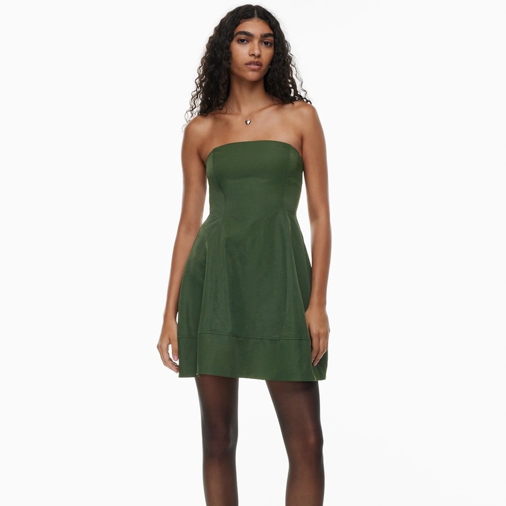 Wilfred Strapless Dress in Dark Green